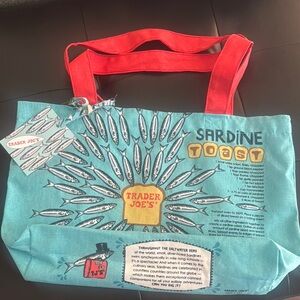 Vibrant Blue and Red Reusable Tote Bag